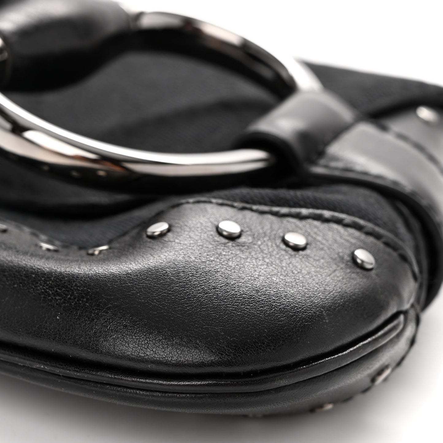 Monogram Studded Horsebit Clutch Black