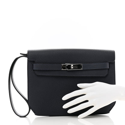 Hermes Togo Kelly Depeches 25 Pouch Bleu Nuit 2 of 8