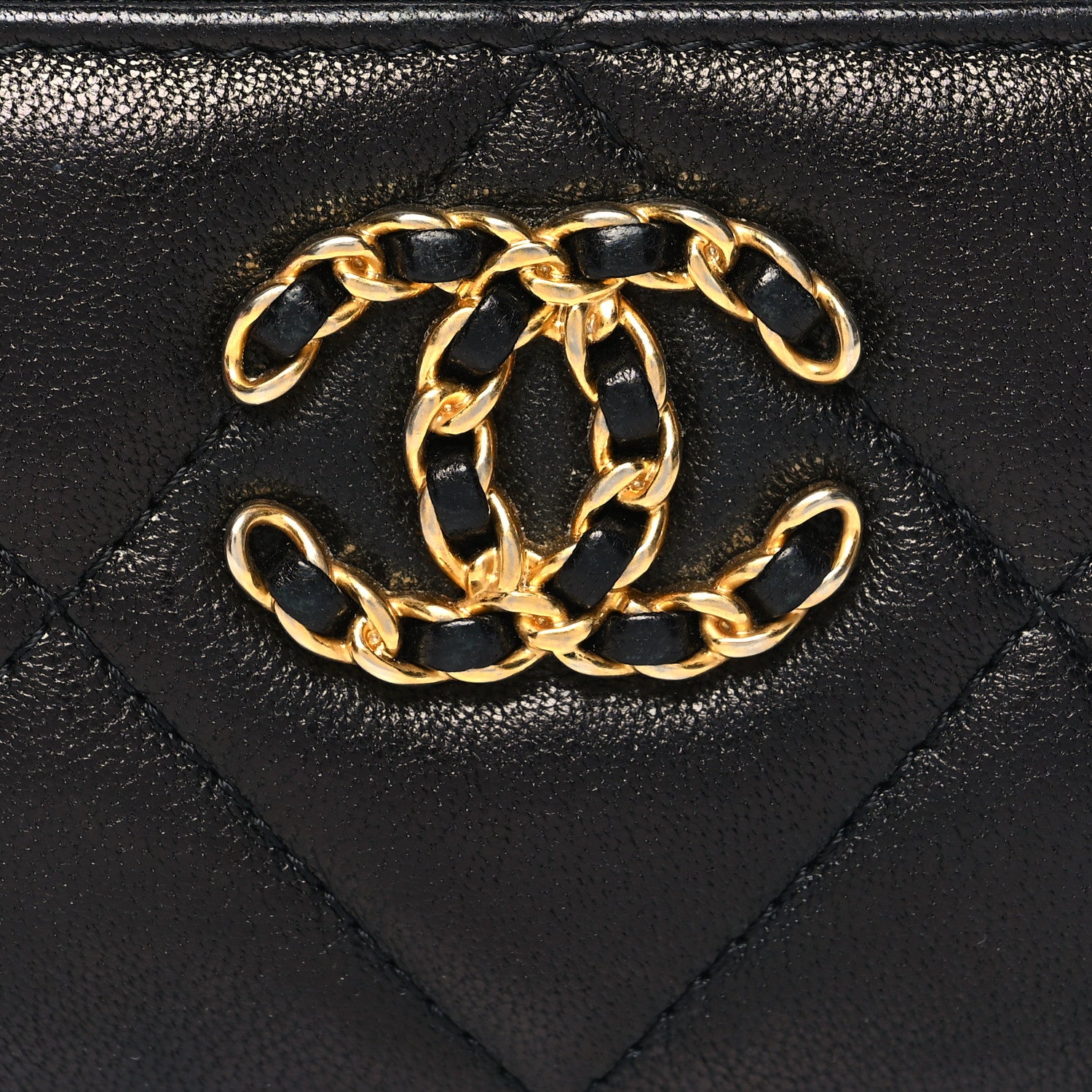 Chanel Lambskin Quilted Chanel 19 Card Holder Black 9 of 9