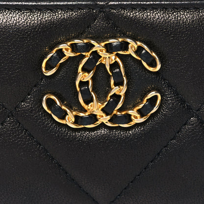 Chanel Lambskin Quilted Chanel 19 Card Holder Black 9 of 9