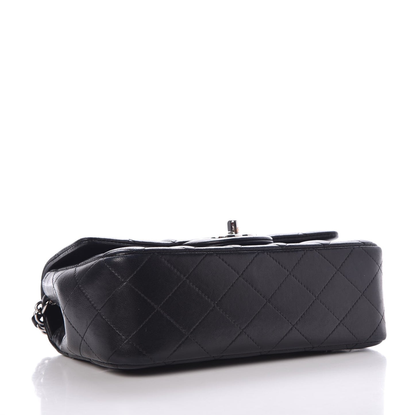 Lambskin Quilted Mini Rectangular Flap Black