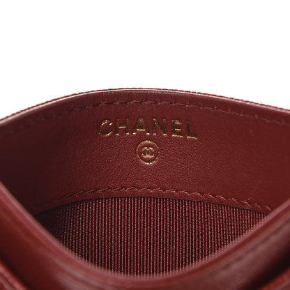 Chanel Caviar Quilted Card Holder Dark Red 6 of 9