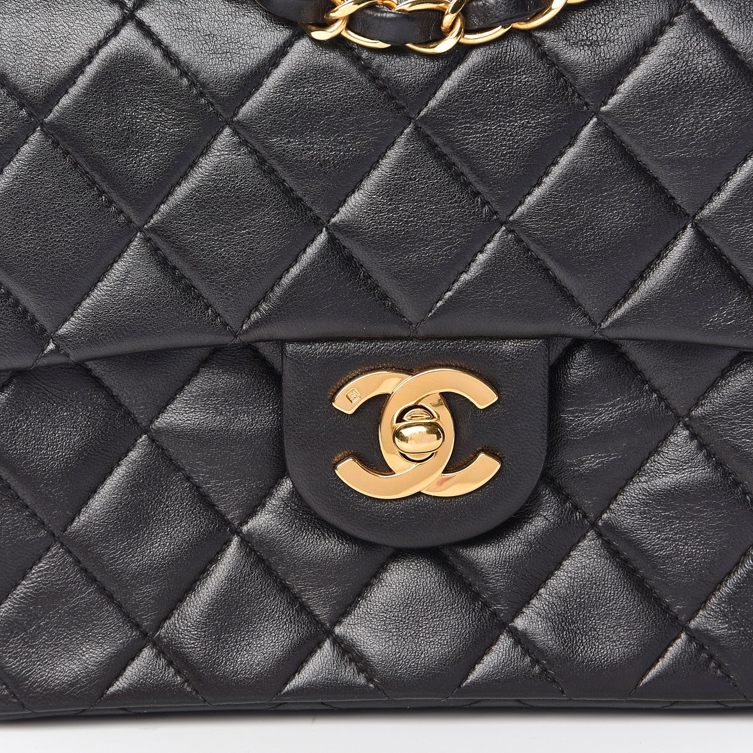Chanel Lambskin Quilted Mini Square Flap Black 12 of 12