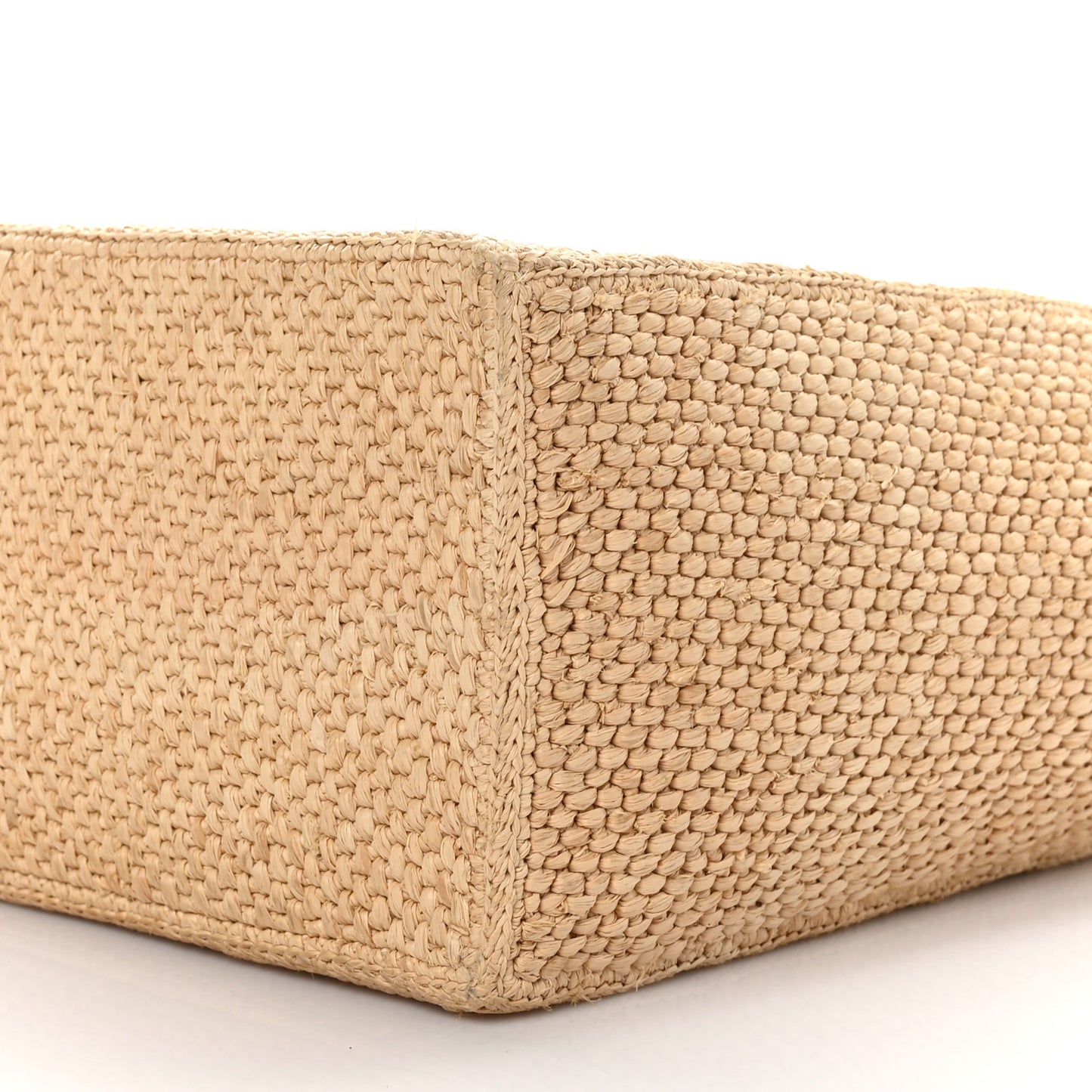 Raffia Medium Paula's Ibiza Logo Tote Natural Tan