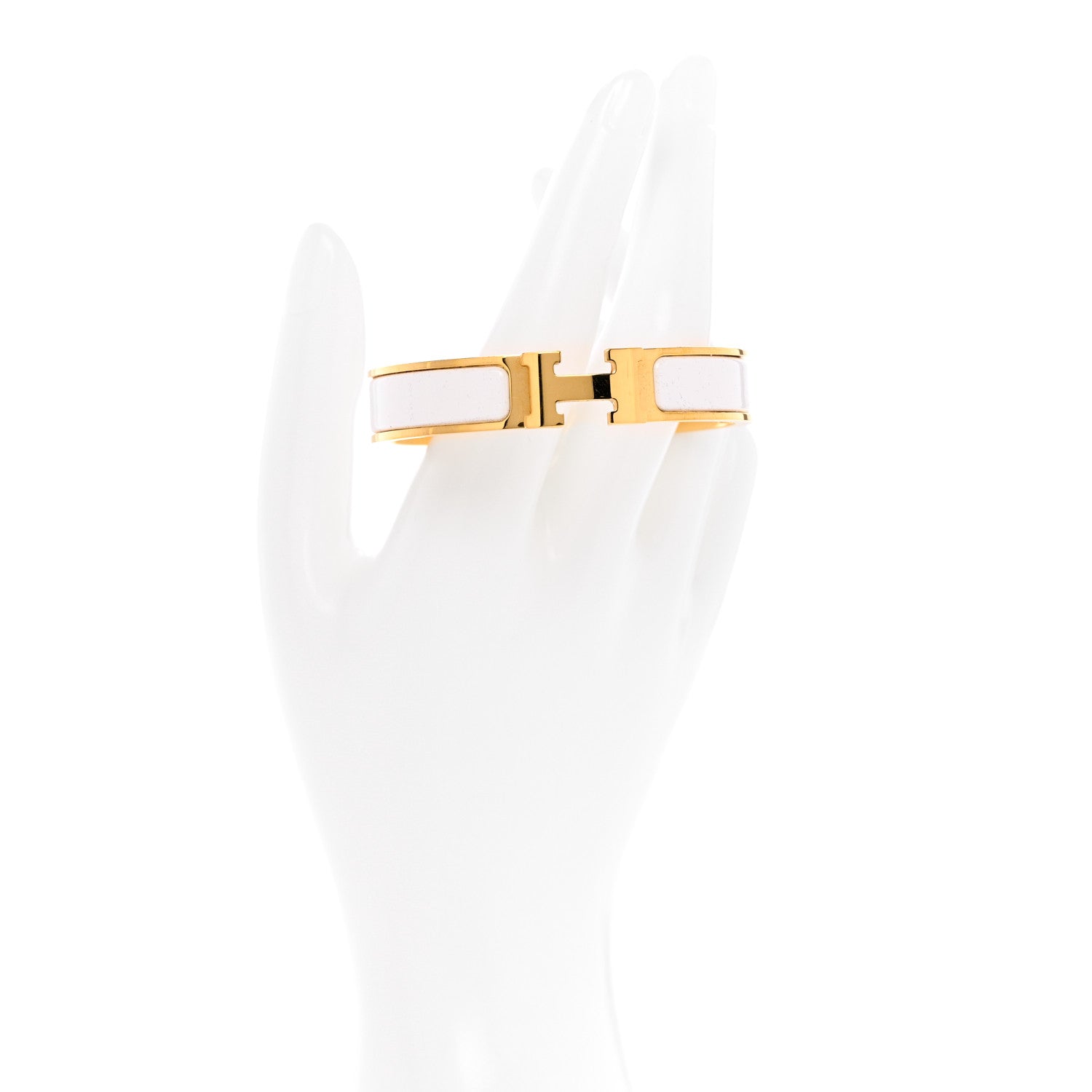 Hermes Enamel Narrow Clic Clac H Bracelet PM White 2 of 5