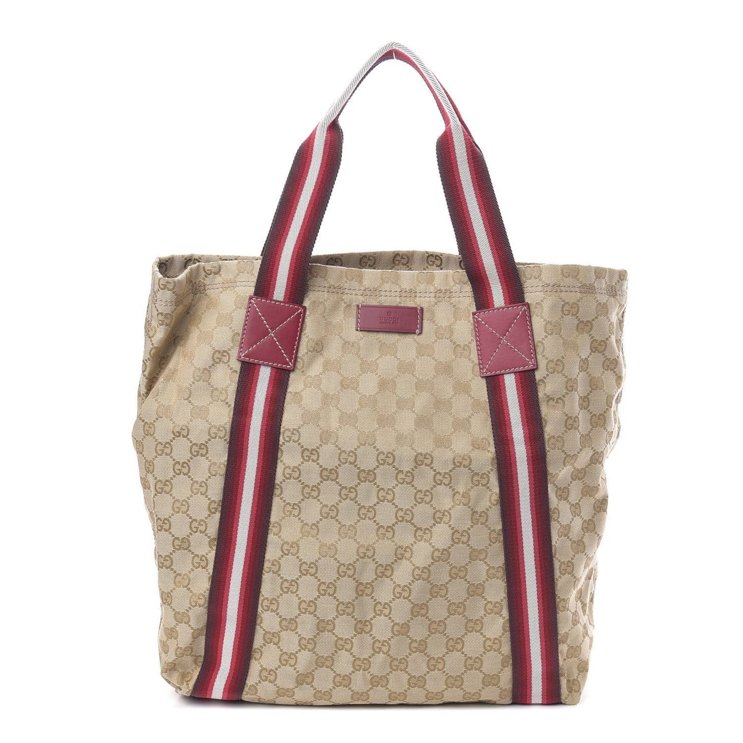 GG Monogram Medium Web Handle Vertical Tote Red