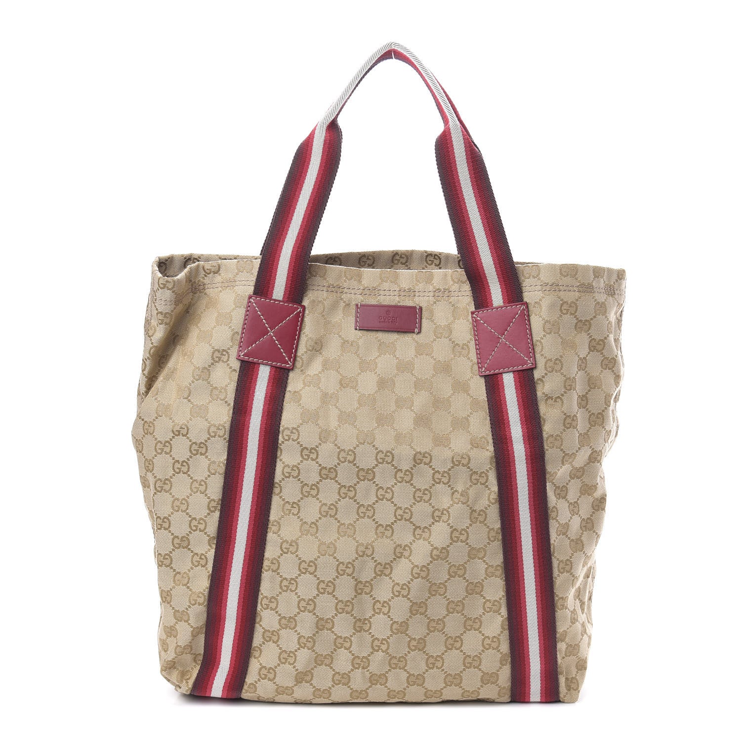 Gucci GG Monogram Medium Web Handle Vertical Tote Red 1 of 10