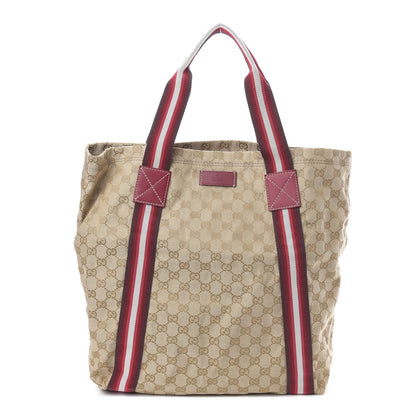 Gucci GG Monogram Medium Web Handle Vertical Tote Red 1 of 10