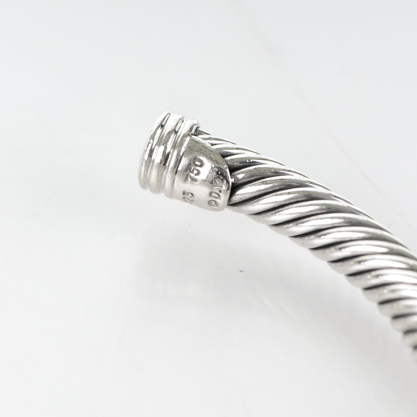 Sterling Silver 18K White Gold Diamond Pave 5mm X Cable Bracelet