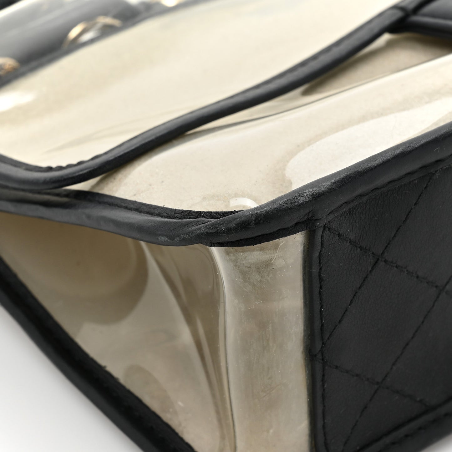 Lambskin PVC Sand By The Sea Flap With Pearl Strap Black