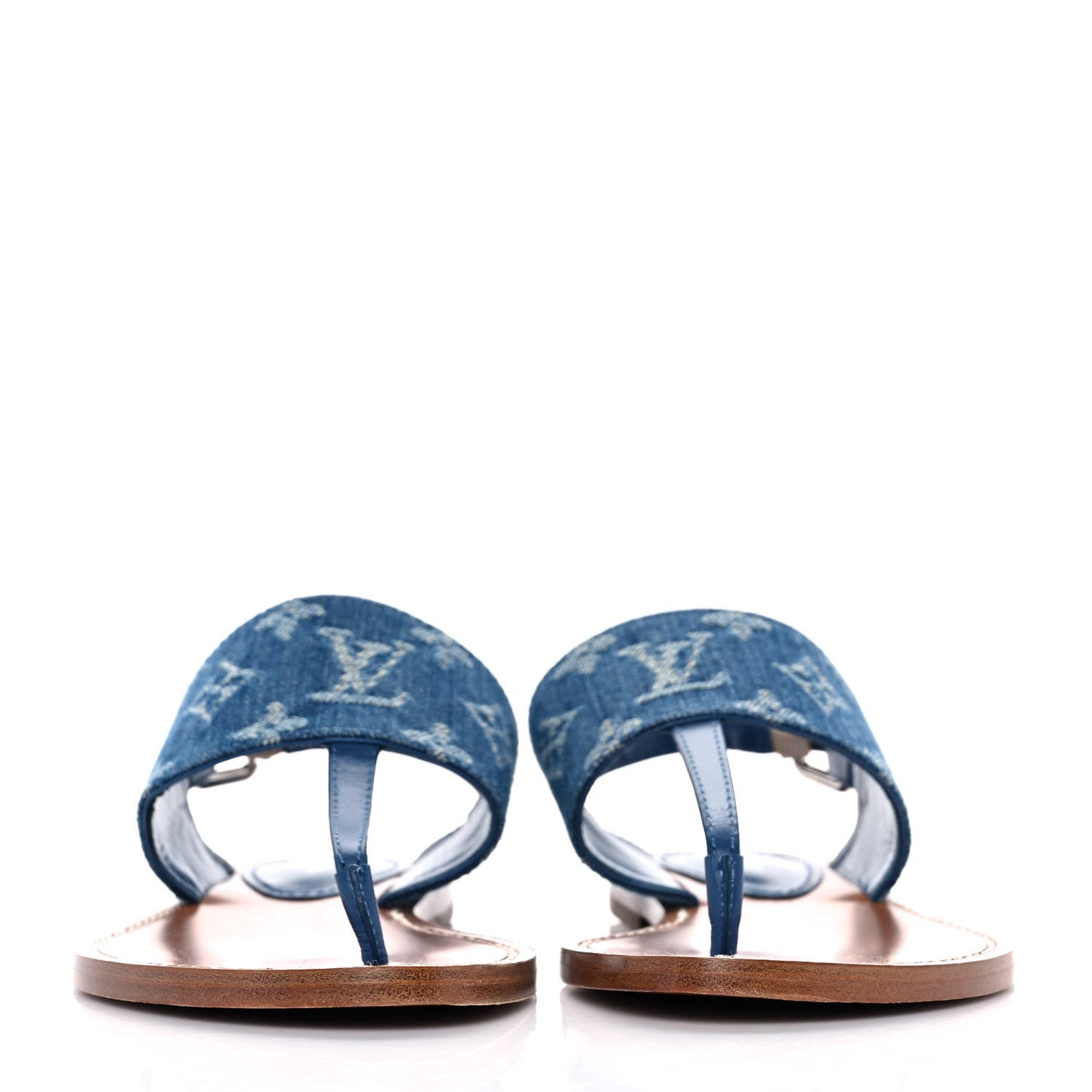 Denim Monogram Sandals 36 Blue