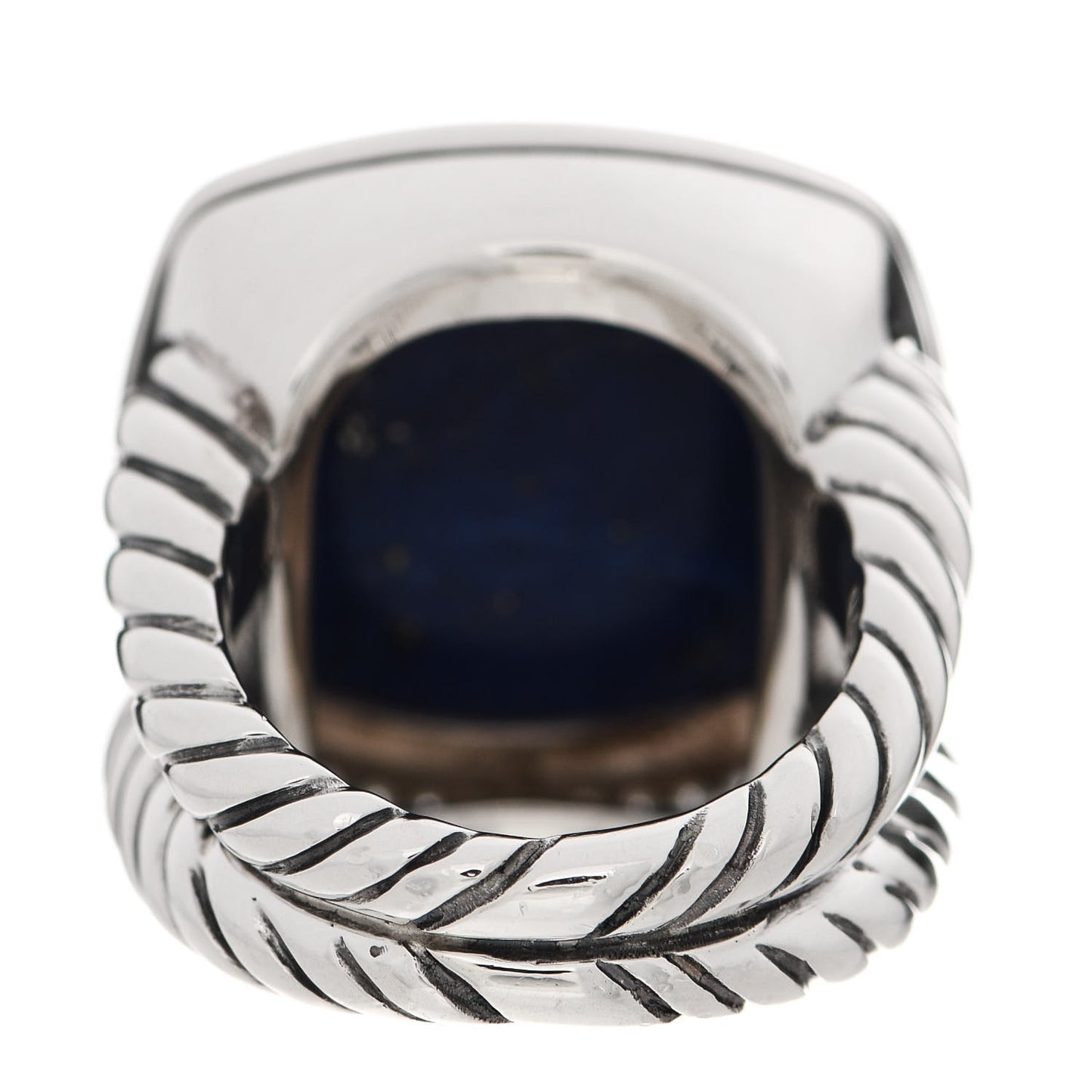 Sterling Silver Diamond Lapis Lazuli 17mm Albion Ring 50 5.5