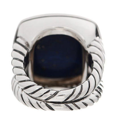 David Yurman Sterling Silver Diamond Lapis Lazuli 17mm Albion Ring 50 5.5 4 of 5