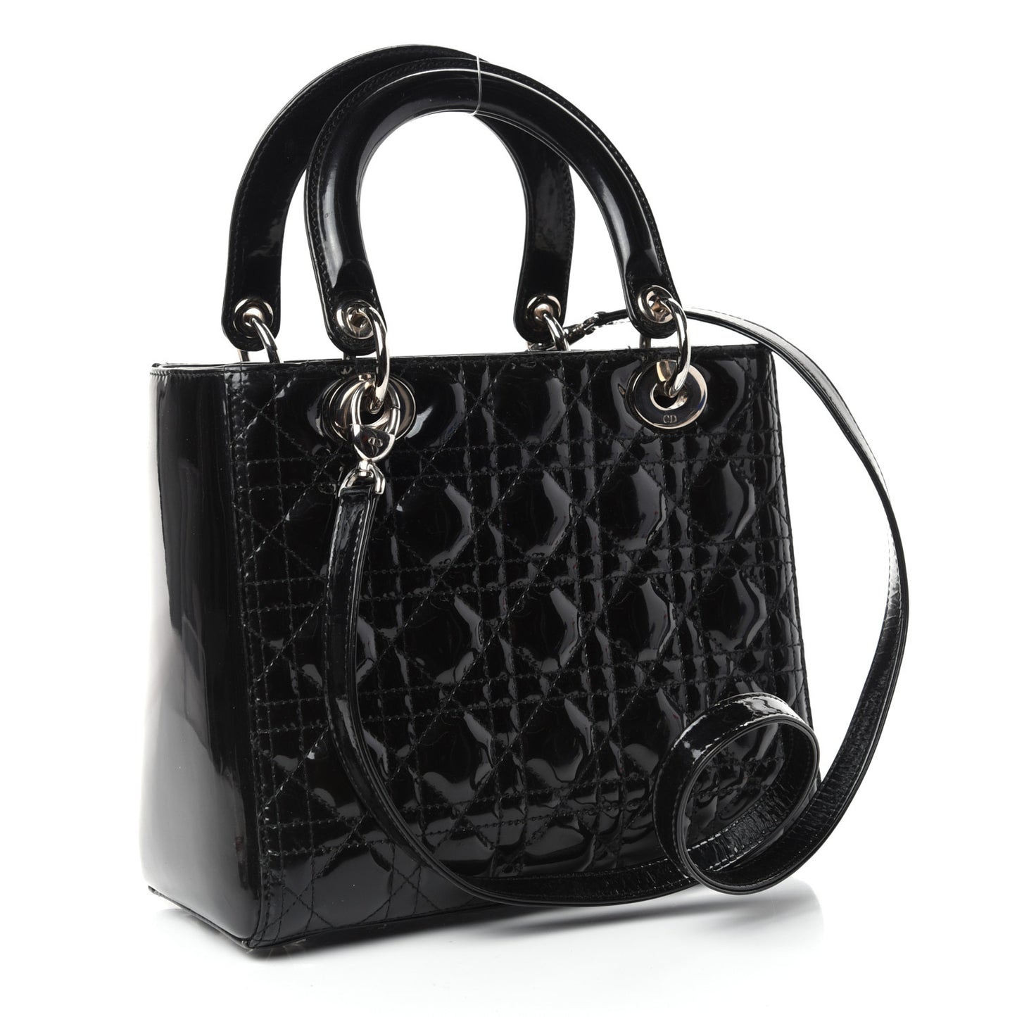 Patent Cannage Medium Lady Dior Black