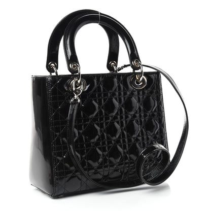 Christian Dior Patent Cannage Medium Lady Dior Black 3 of 11