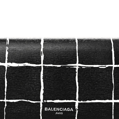 Balenciaga Saffiano Square Check Wallet Black White 7 of 8
