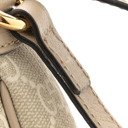 Gucci GG Supreme Monogram Textured Dollar Calfskin Small Ophidia Hobo Beige Mystic White Oatmeal 12 of 13