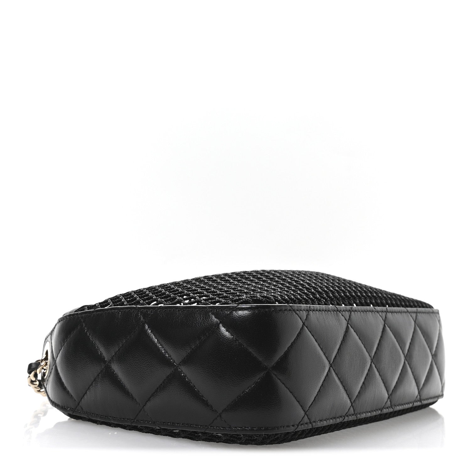 Chanel Mesh Shiny Lambskin Clutch With Chain Black 5 of 11