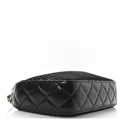 Chanel Mesh Shiny Lambskin Clutch With Chain Black 5 of 11