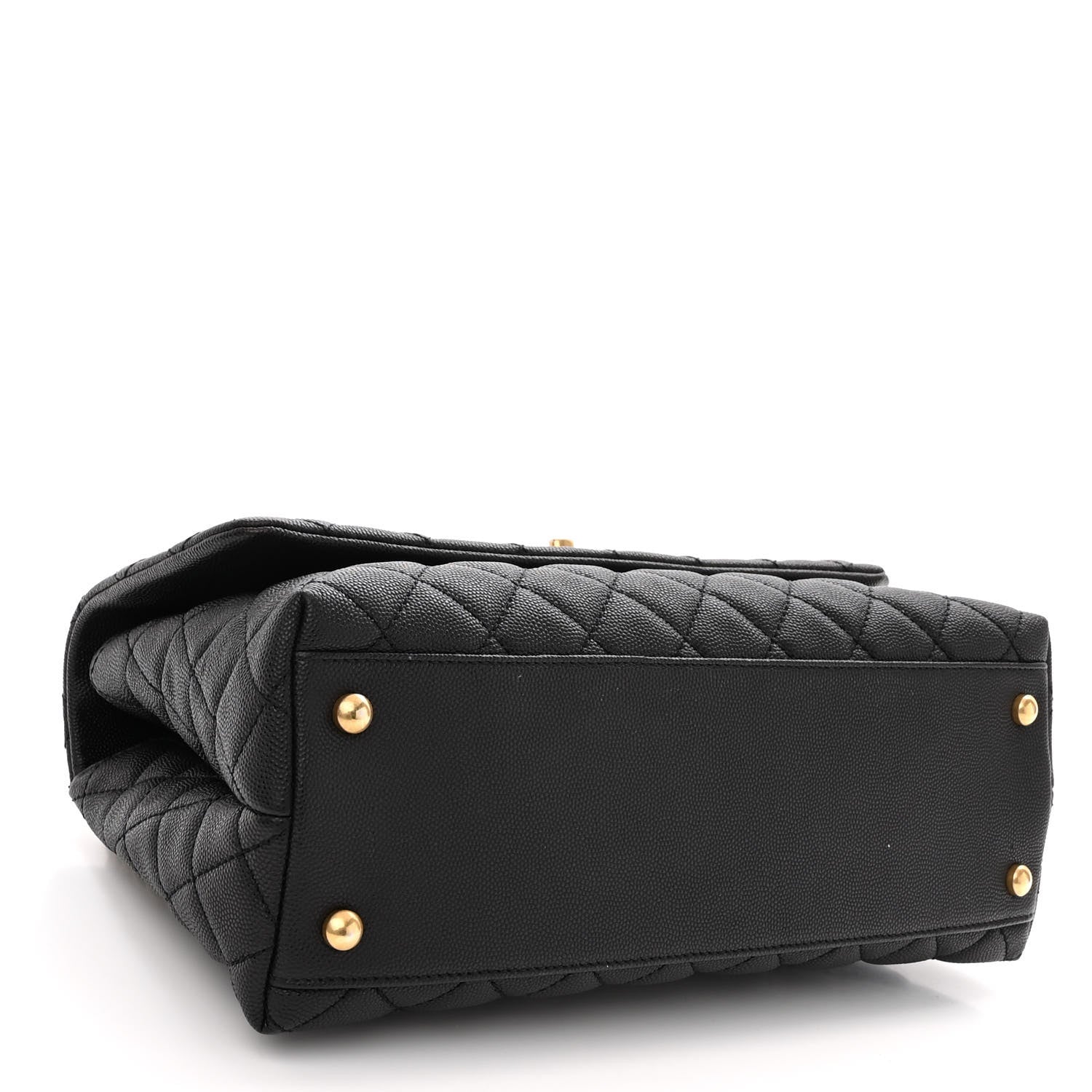 Chanel Caviar Lizard Embossed Quilted Small Coco Handle Flap Black 4 of 9