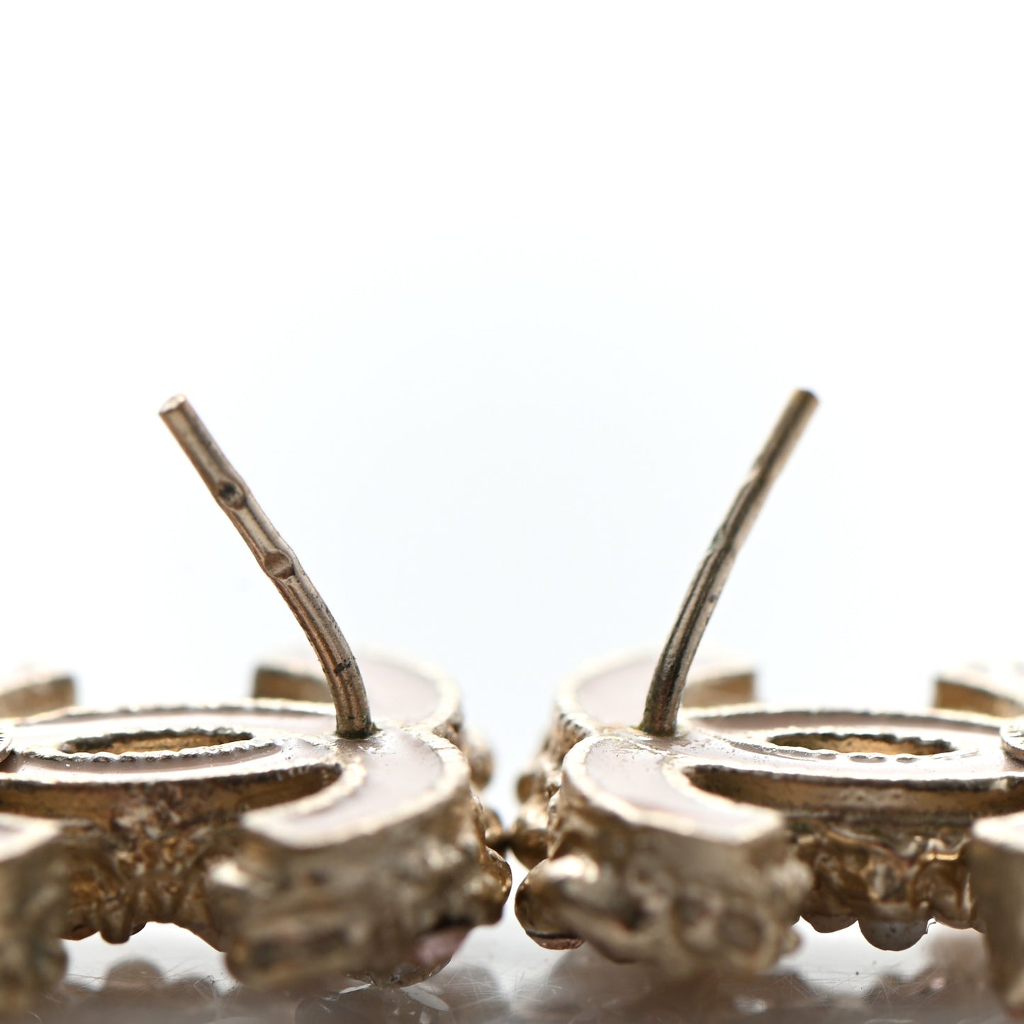 Crystal Pearl CC Earrings Gold