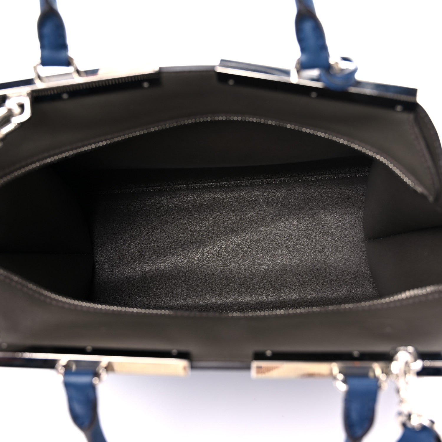 Fendi Vitello Dolce Shiny Nappa Petite 3Jours Tote Blue 5 of 11