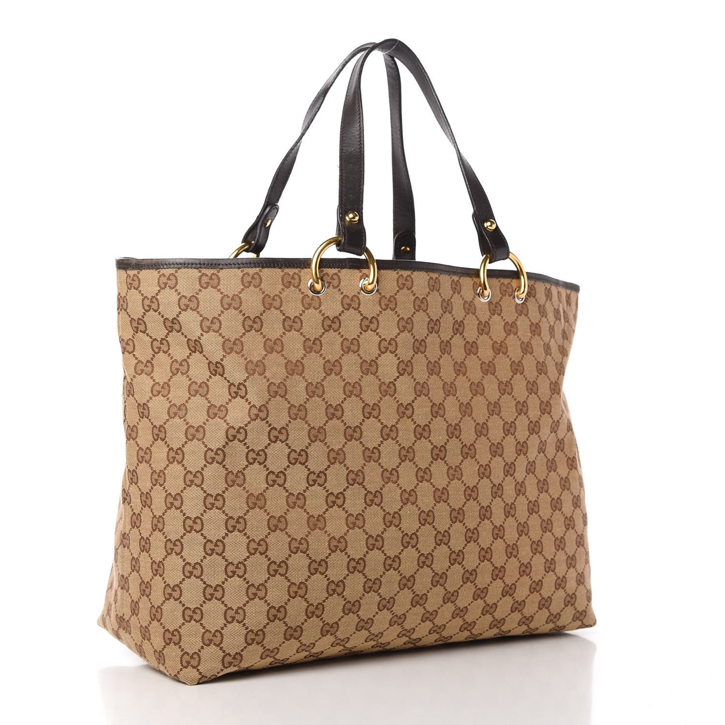 Monogram Denim Large Tote Brown