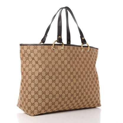Gucci Monogram Denim Large Tote Brown 3 of 11