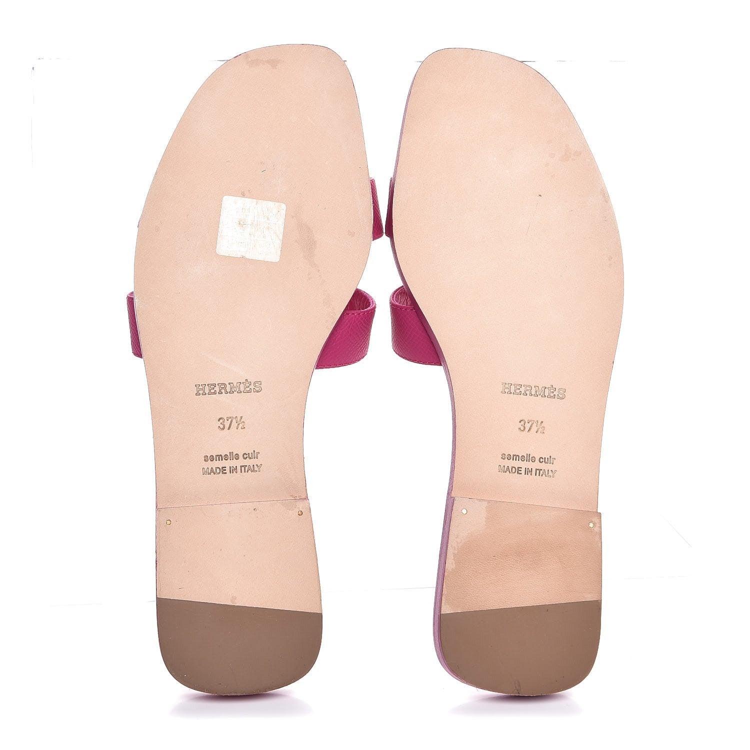 Hermes Epsom Oran Sandals 37.5 Pink 5 of 8