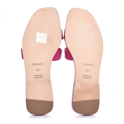Hermes Epsom Oran Sandals 37.5 Pink 5 of 8