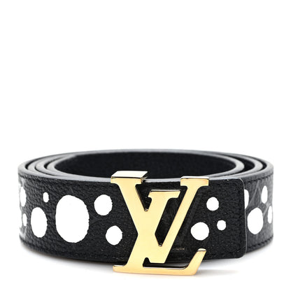 Louis Vuitton X YK Empreinte Dots 30mm LV Belt 80 32 Black White 1 of 5