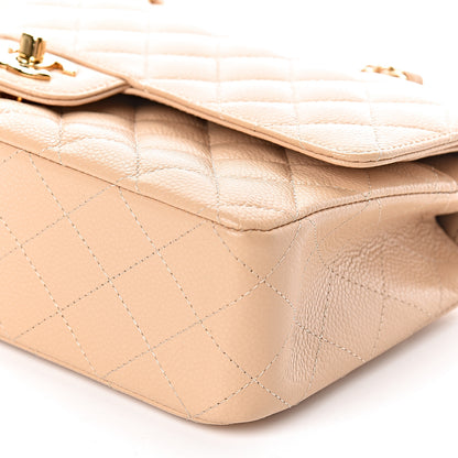 Chanel Caviar Quilted Medium Double Flap Beige 9 of 10