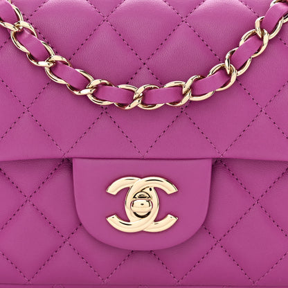 Chanel Lambskin Quilted Mini Rectangular Flap Purple 8 of 11