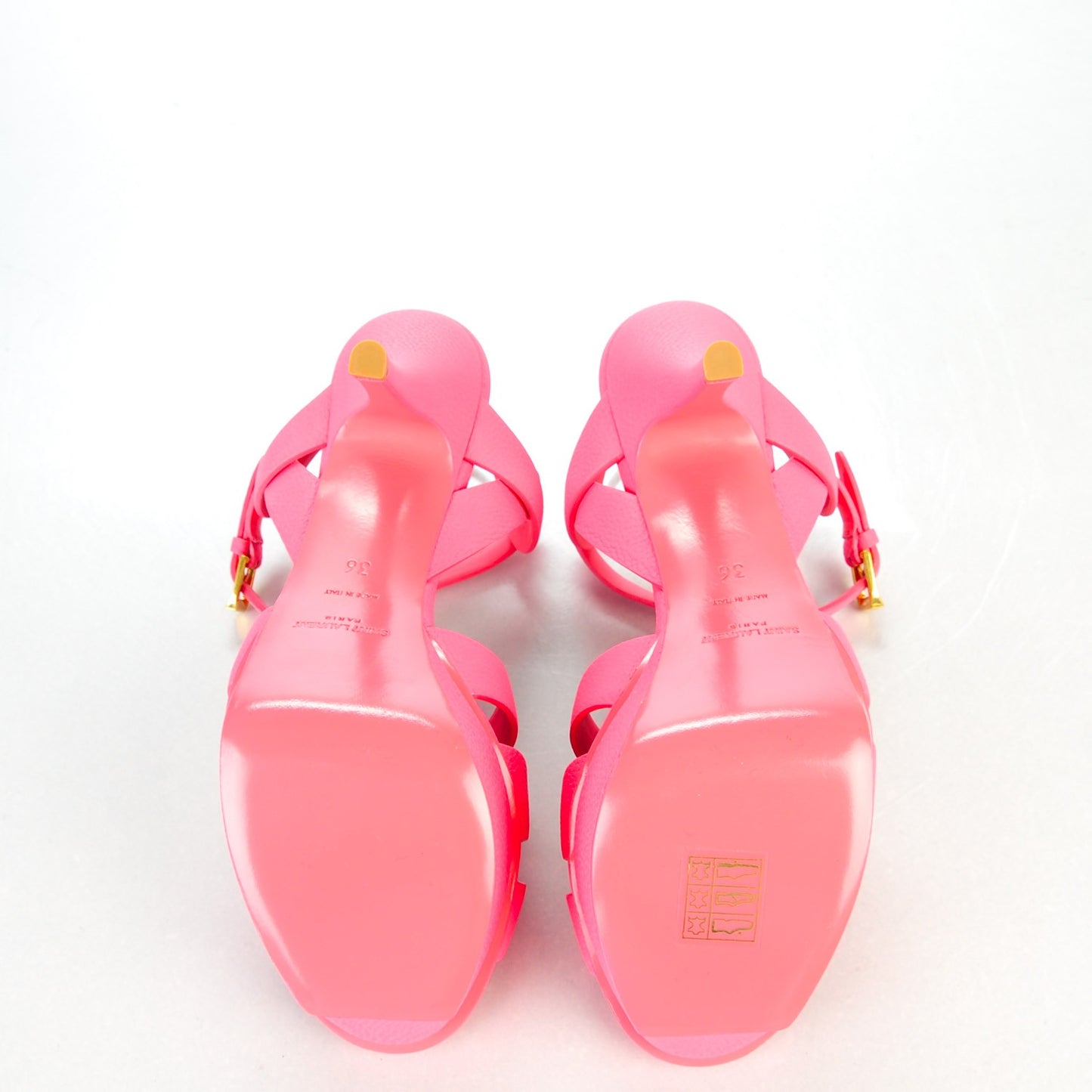 Grained Calfskin Tribute 75 Platform Sandals 36 Rose Clair