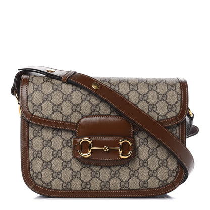 Gucci GG Supreme Monogram Horsebit 1955 Shoulder Bag Beige Brown Sugar 1 of 10