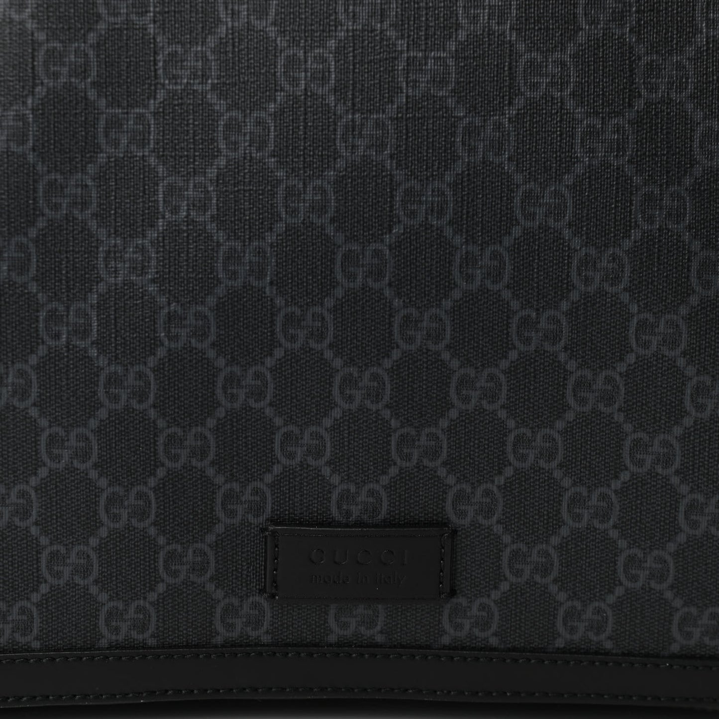 GG Supreme Monogram Web Messenger Diaper Bag Black Grey