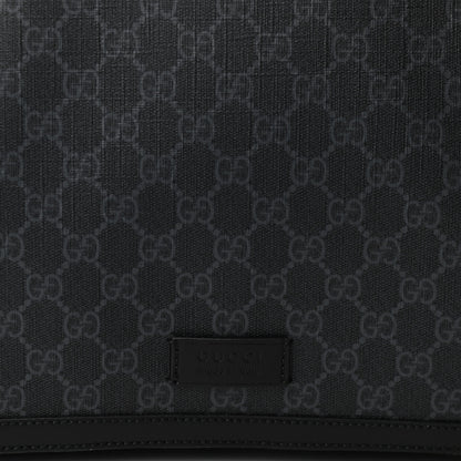 Gucci GG Supreme Monogram Web Messenger Diaper Bag Black Grey 8 of 10