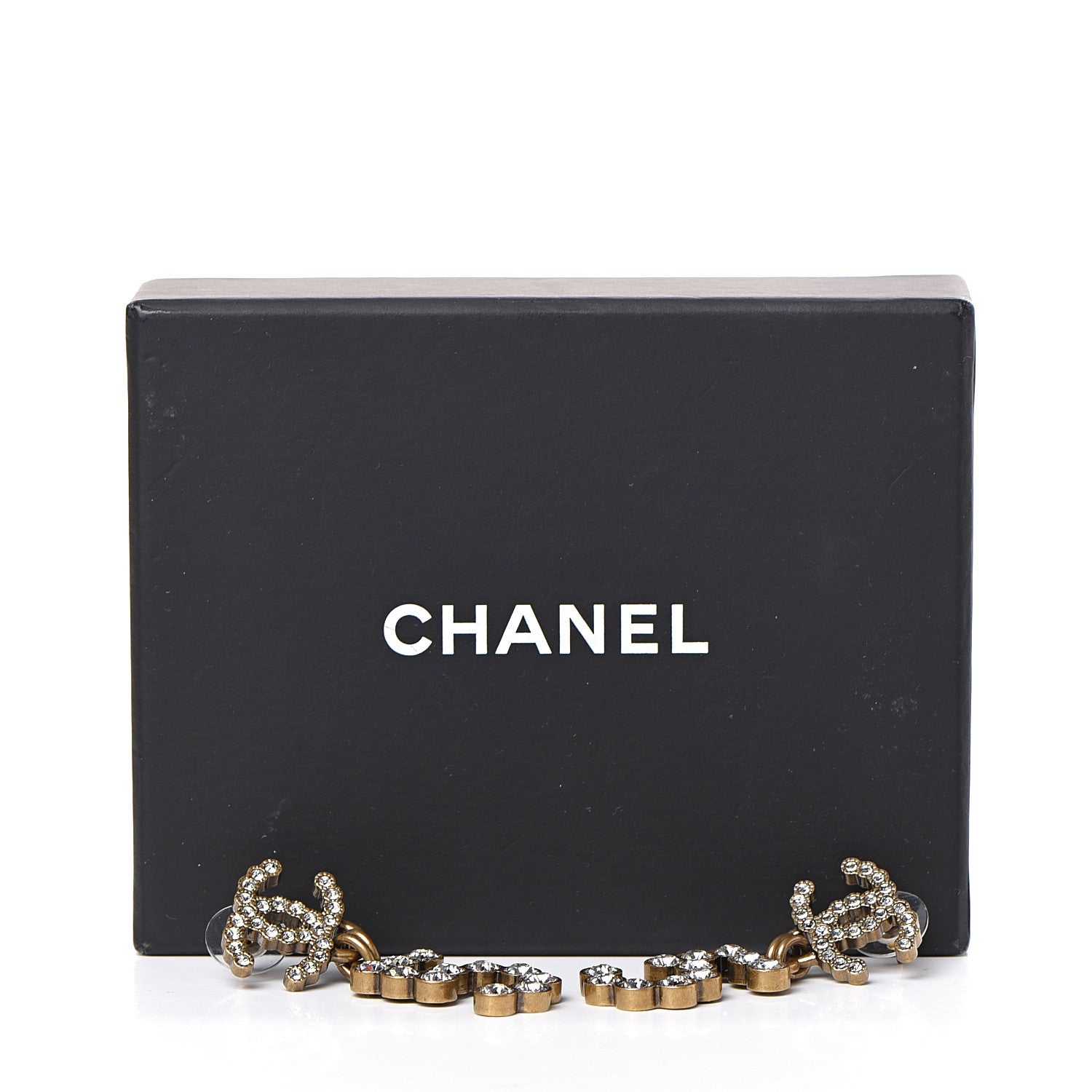 Chanel Metal Crystal City of Lights No 5 Drop Earrings Gold 5 of 5