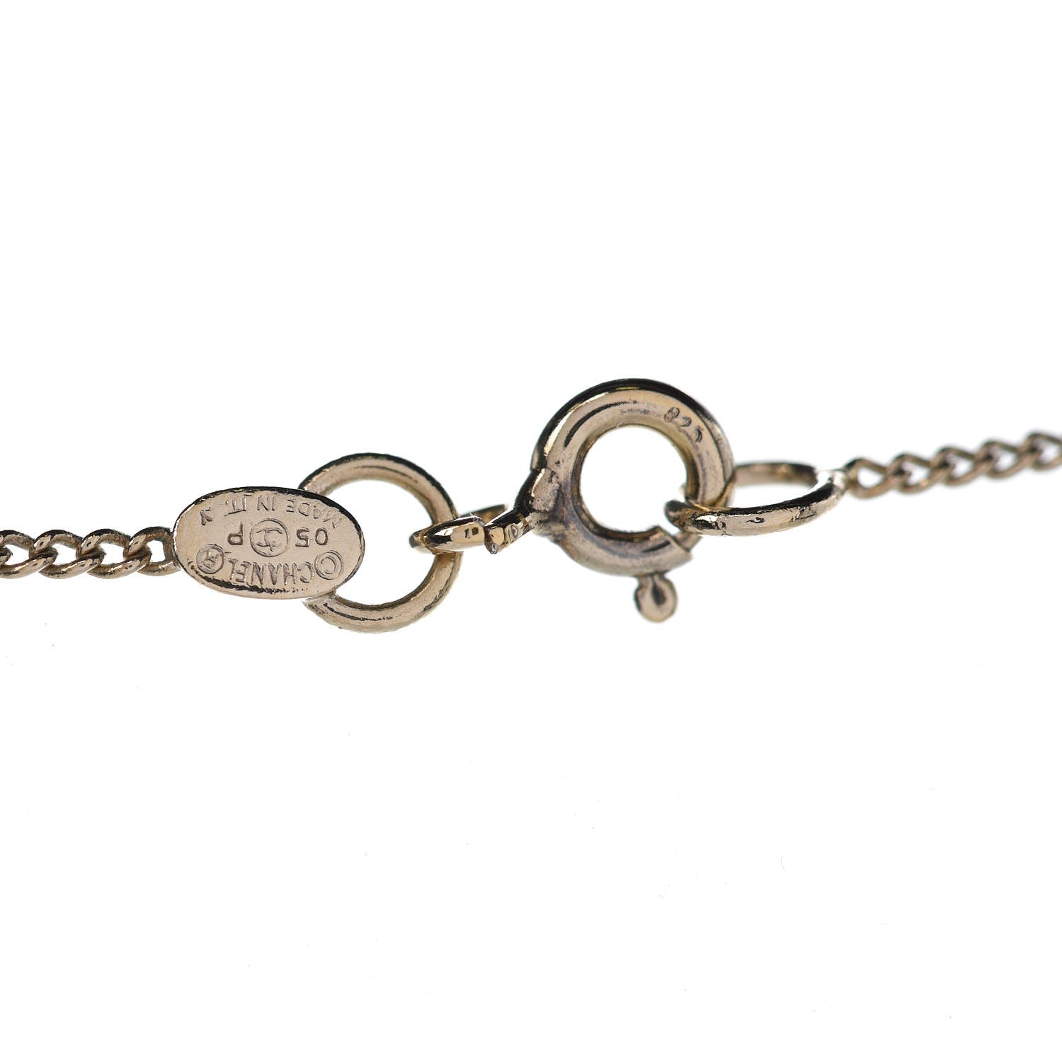 Chanel Enamel Heart CC Charm Necklace Gold 7 of 7