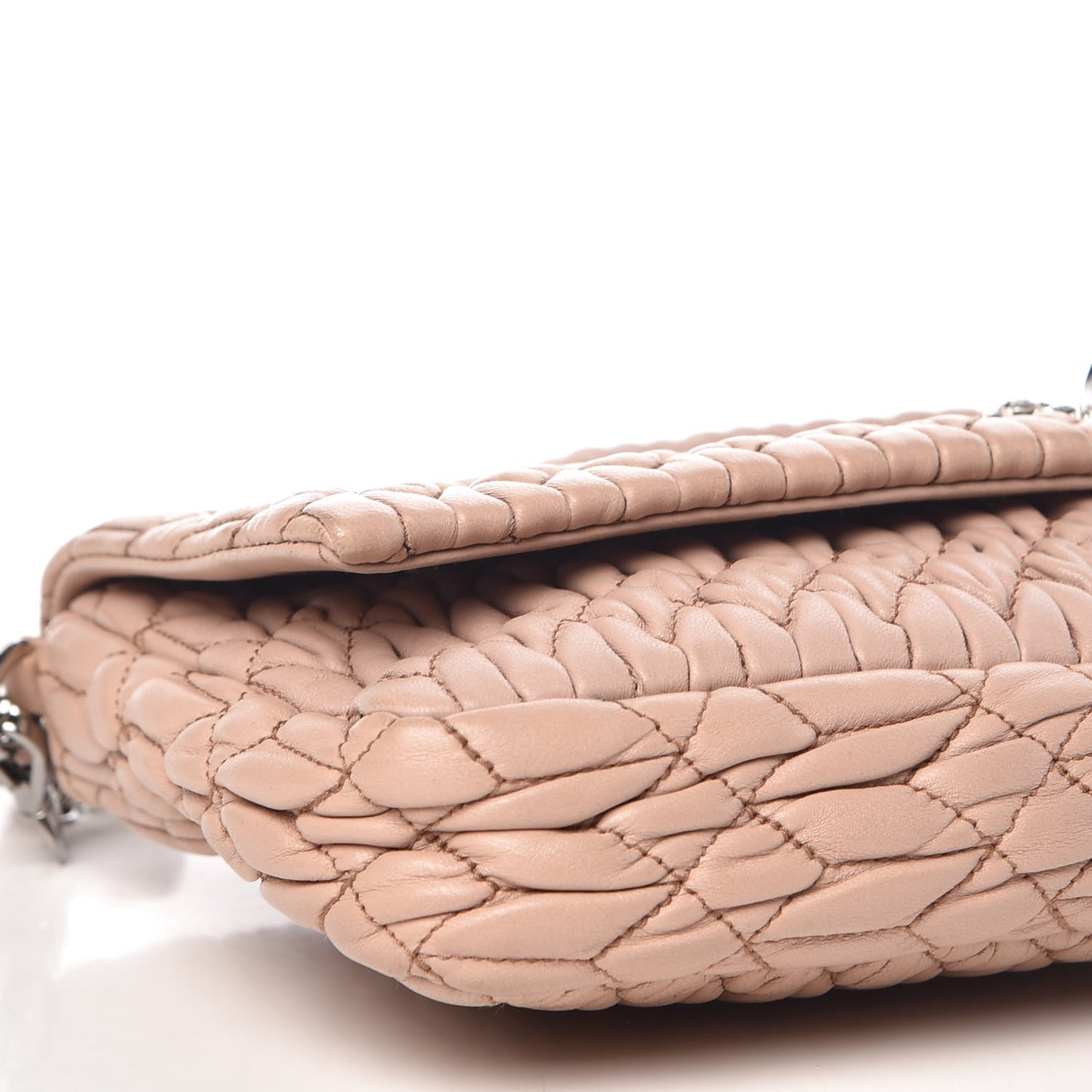 Nappa Matelasse Crystal Flap Clutch Cammeo