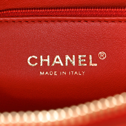 Chanel Calfskin Chevron Quilted Large Medal Flap Red 6 of 10