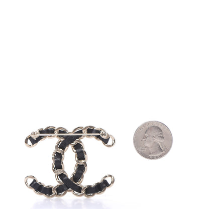 Chanel Lambskin Chain CC Brooch Black Gold 2 of 4
