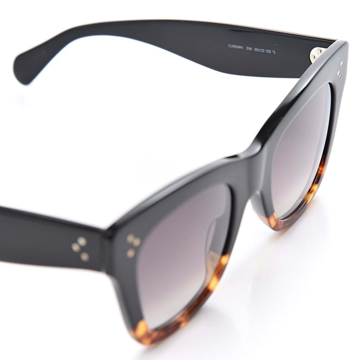 Celine Acetate Cat Eye Sunglasses CL4004IN Havana Black 6 of 7
