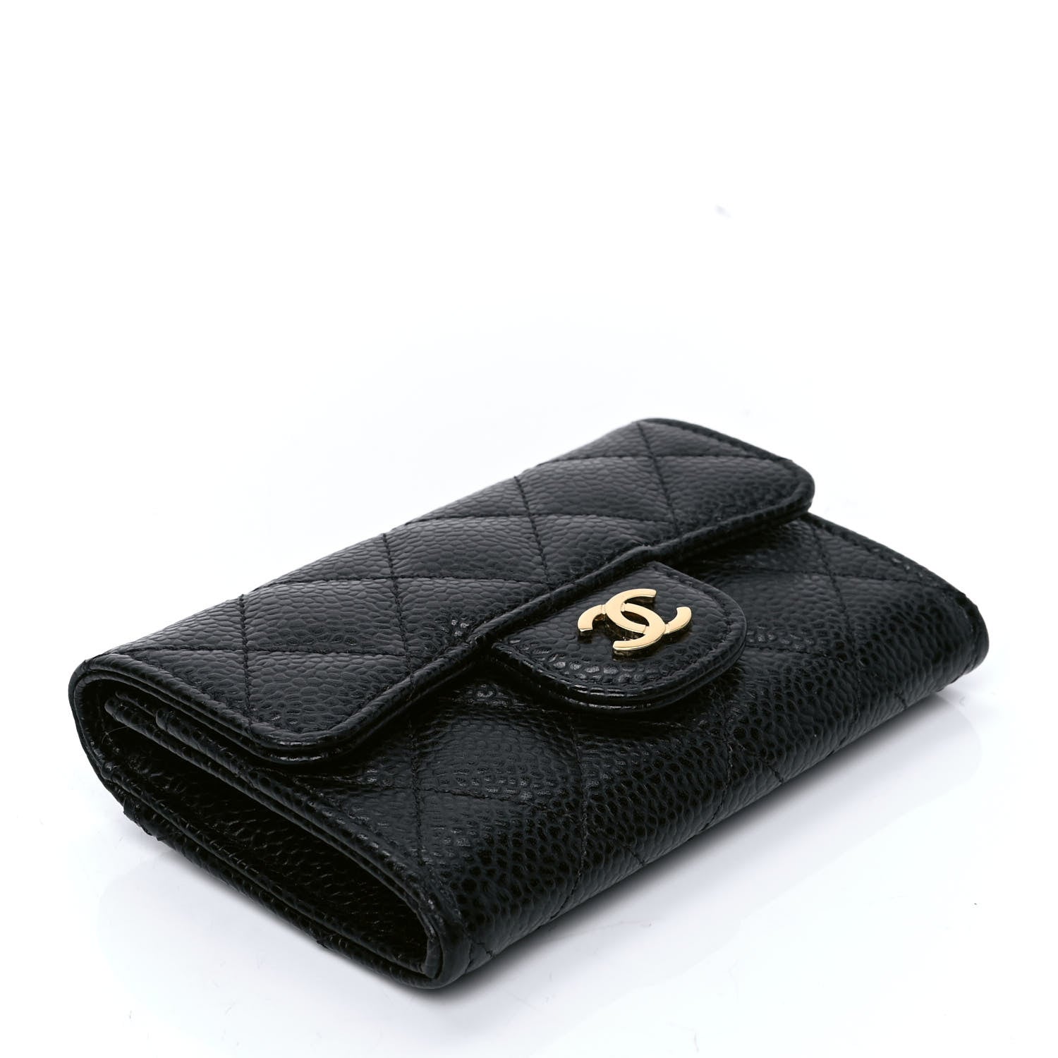 Chanel Caviar Quilted Flap Card Holder Wallet Black 3 of 4