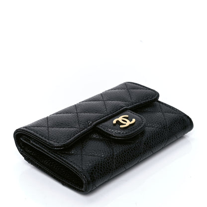 Chanel Caviar Quilted Flap Card Holder Wallet Black 3 of 4