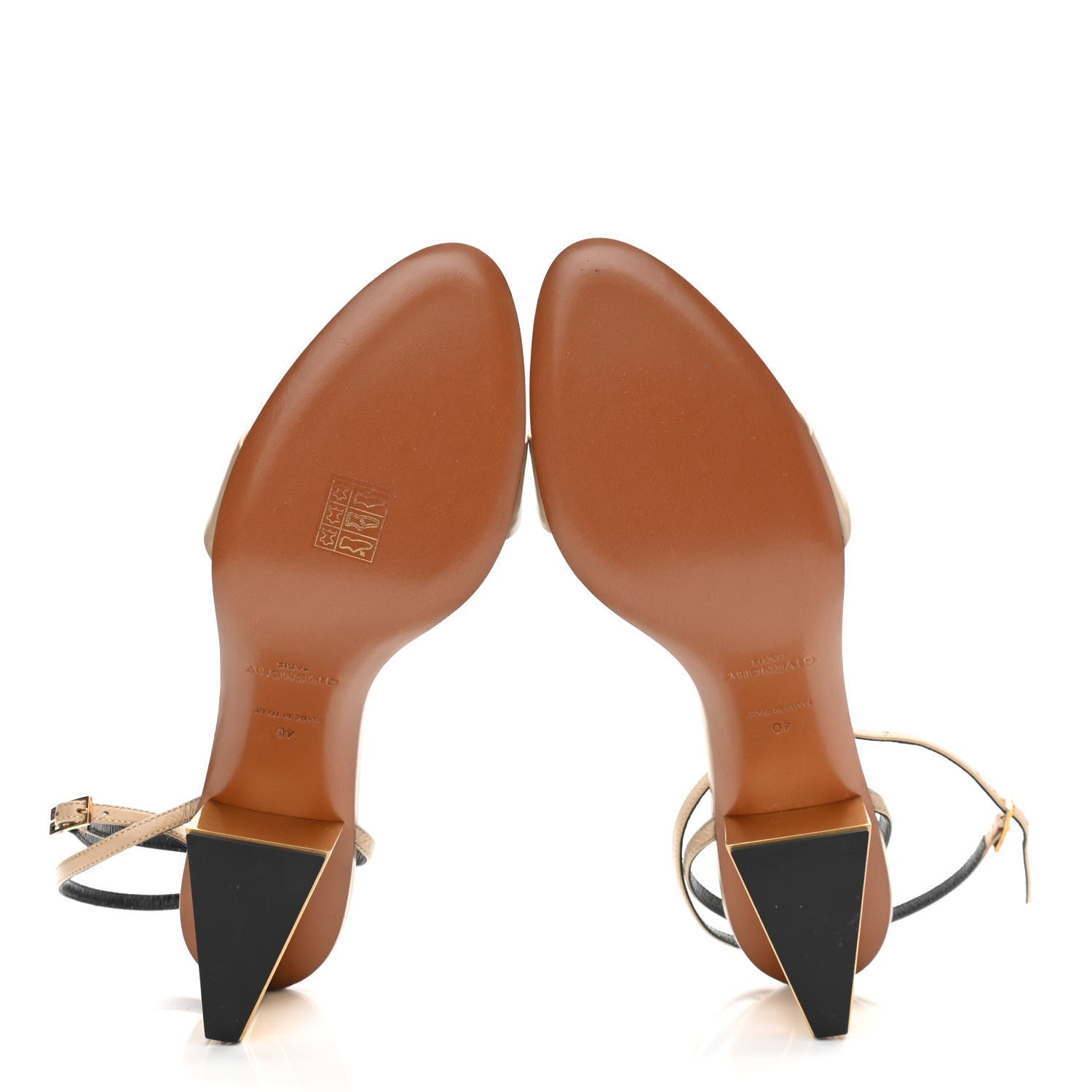 Givenchy Smooth Calfskin Triangle Sandals 40 Beige Camel 5 of 9