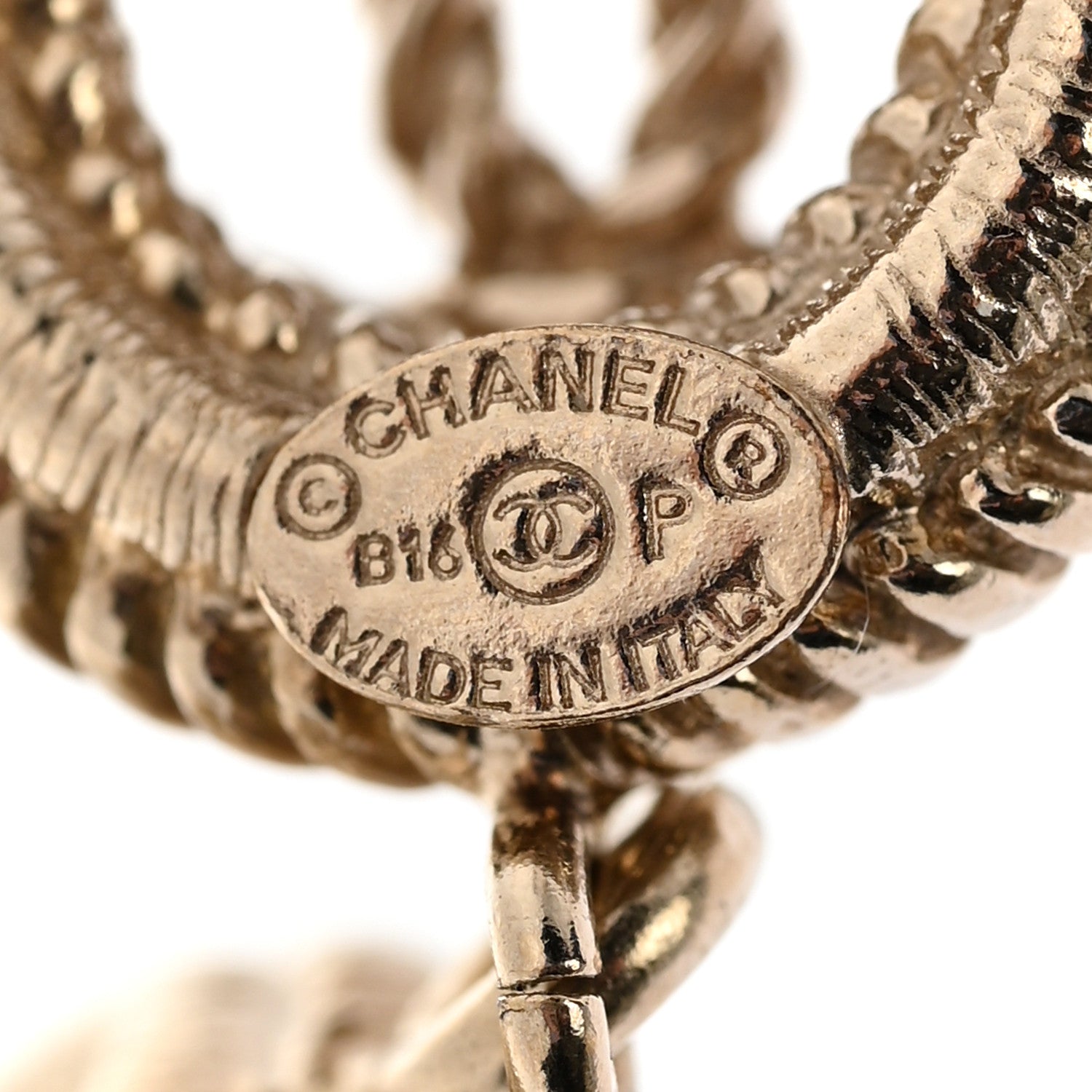 Chanel Pearl CC Dangle Earrings Gold 4 of 5