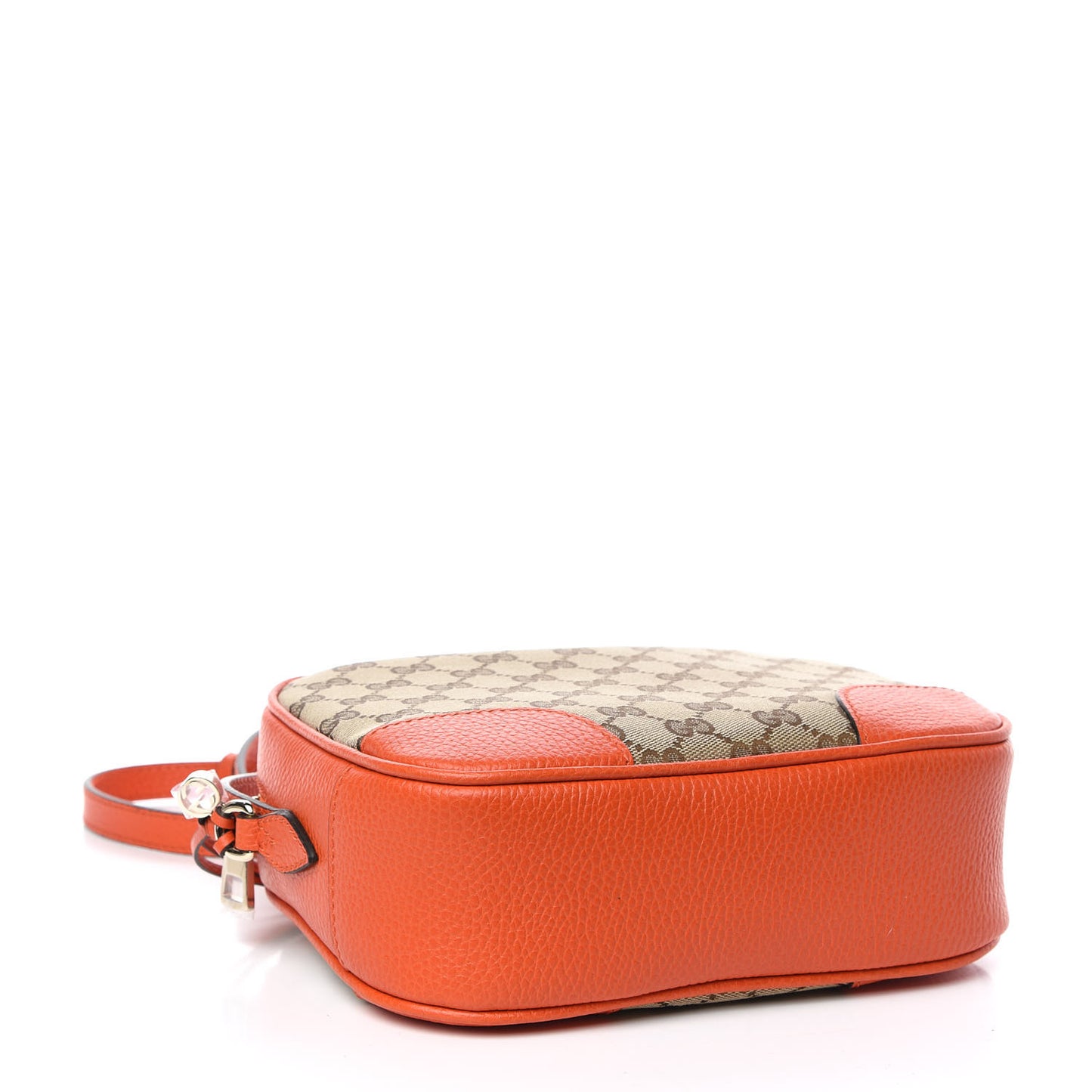 Monogram Dollar Calfskin Mini Bree Messenger Bag Beige Ebony Sun Orange