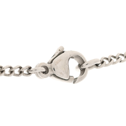 Chanel Crystal Heart CC Necklace Silver 4 of 6
