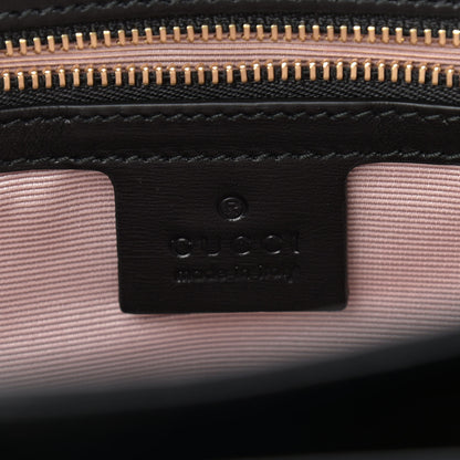 Gucci Velvet Jacquard Floral Embroidered Large Arli Top Handle Bag Black Green Multicolor 6 of 9